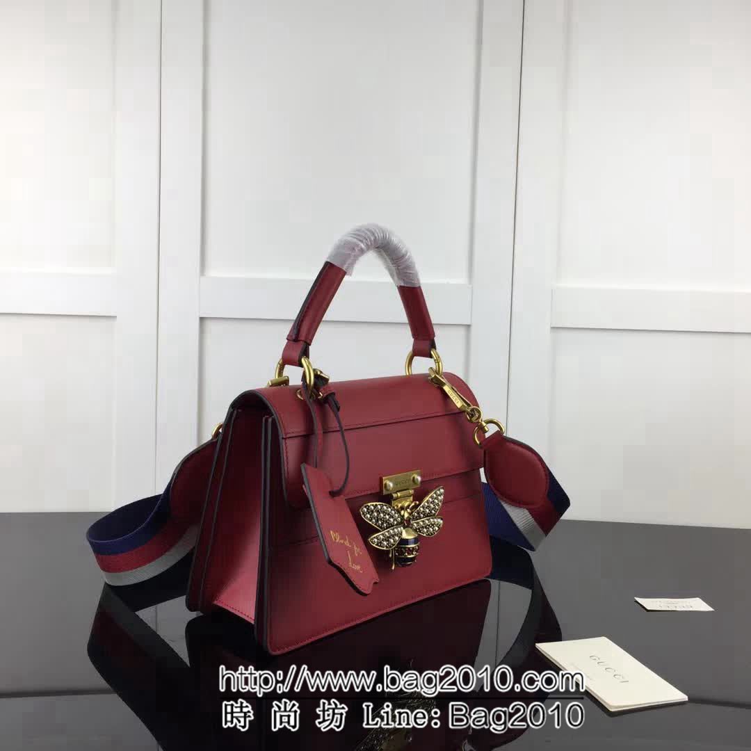 GUCCI古馳原單 新款專櫃品質高仿原單質量實物實拍476541全皮 大紅手提包 波士頓包 HY1290